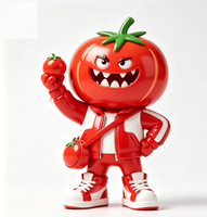 Figurine de tomate personnalisée en PVC et ABS, statue d'art fabriquée en Chine, figurine de designer sur mesure pour la vente en gros de marques (OEM)