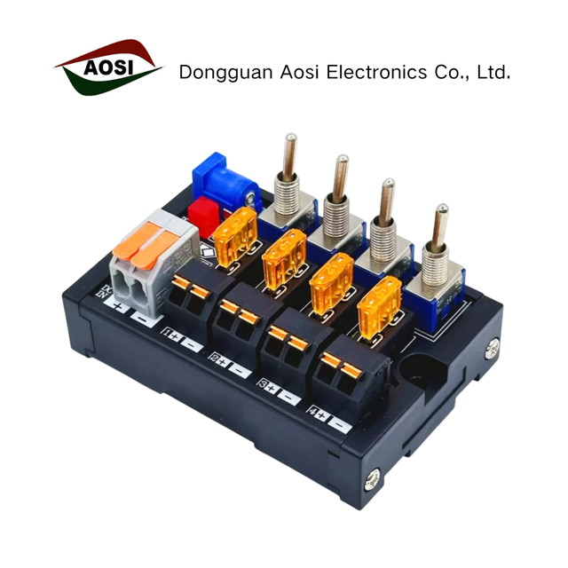 AOSI 2/4/6/8/12/16 Channel DC Toggle Switch Distribution Module with Fuse and LED Indicator Power Distribution Board  Connector