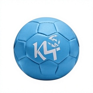 Blue Solid Color <b>Football</b> With Logo Design <b>Training</b> Soccer Ball - Product Image 1