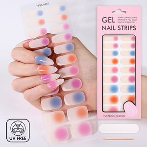 Autocollants pour <span class=keywords><strong>ongles</strong></span> en gel sans UV, sans lampe, <span class=keywords><strong>à</strong></span> séchage naturel, pour la vente en gros, style français dégradé, capsules d'<span class=keywords><strong>ongles</strong></span> en gel sans polymérisation - Product Image 4
