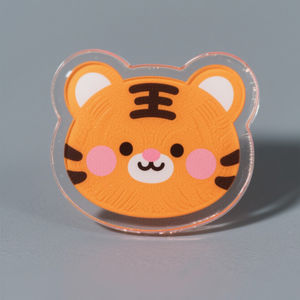 Custom Tiger Face Acrylic Pin Unique Animal Lover's Fashion Accessory for Enhancing Apparel with Cute Design Plastic Crafts