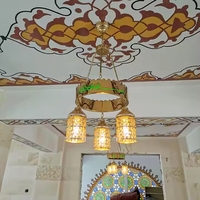 Grand lustre en fer de style arabe personnalisé pour les halls d'hôtel à haut plafond et les salles de banquets des mosquées marocaines