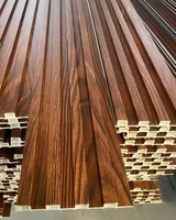 Revestimiento de Pared Exterior Impermeable WPC, Panel Ranurado, Madera Plástica Compuesta, PVC Acanalado, Tablero Interior