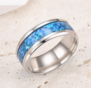 <b>Titanium</b> Steel <b>Ring</b> Fashionable Deep Sea <b>Ring</b> With Cool And Changing Color Design Men's And Women's Matching Trendy Item <b>Ring</b> - Product Image 5