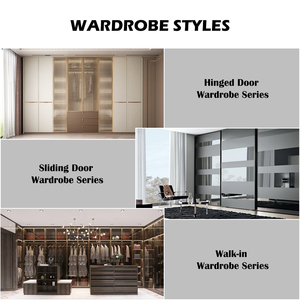 <span class=keywords><strong>Armoire</strong></span> sur mesure de style américain classique avec tiroirs vitrés pour chambre de villa et projets résidentiels - Product Image 4