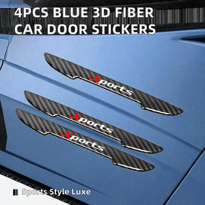 4 pegatinas de fibra de carbono para manijas de puerta, protector anticolisión 3D, impermeables y reutilizables para coche - Product Image 2