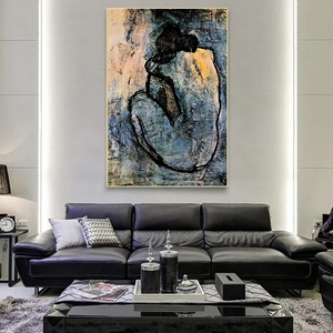 Obras de Arte Abstracto, Mujer <span class=keywords><strong>Guernica</strong></span>, Póster de Arte Lineal, Pintura al Óleo, Impresión de Pintura al Óleo para Pared, Decoración del Hogar, Patrón Decorativo - Product Image 4