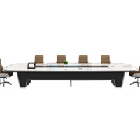 Table de conférence rectangulaire 12 places de 2,74 m en MDF pour salle de réunion, bureau, salle à manger, usage commercial – Vente en gros