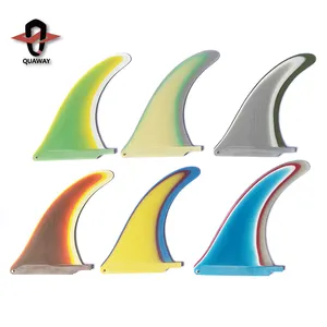 Waterplay Surfing Surfboard Center Single Fin Custom Fiberglass Bamboo Wood 6'' To 12'' Longboard Fins SUP Surfboard Fins