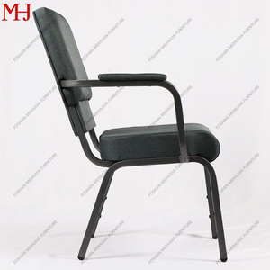 Sillas de Iglesia de Segunda Mano al por Mayor con Reposabrazos, Cómodas, de Metal, Modernas, Grises, Económicas, Encajables - Product Image 3