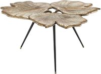 Table basse pliable moderne Azora Industries, design inspiré de la nature, feuilles de Ginkgo, en aluminium moulé, 75x64xH38.5cm, qualité de luxe
