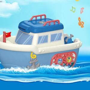 Barcos pista coche juguete niños multifuncional plástico Deformable Musical dibujos animados barco tirar hacia atrás pista Coche - Product Image 4