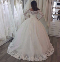 Minthson 2023 Nouveauté Robes de Mariée à Col Droit en Dentelle Blanches Robes de Mode pour Femme Élégantes Robes de Mariée Musulmanes