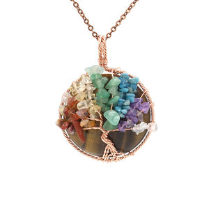 Mode 7 Couleur Chakra Charme Améthyste Pierre Arbre <span class=keywords><strong>De</strong></span> Vie Pendentif - Product Image 3
