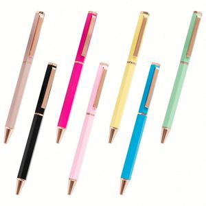New Hexagonal Ball Wholesale Simple <b>Macaron</b> Metal With Laser Logo High Appearance Medium Oil Pen - Product Image 1