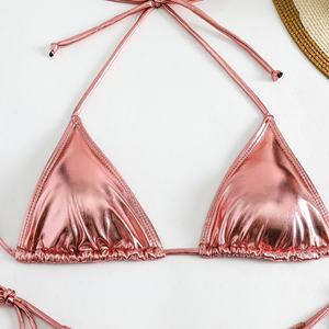 ชุดบิกินี่ 2 ชิ้นสำหรับผู้หญิง พิมพ์ลายด้านหน้า แห้งเร็ว ระบายอากาศได้ดี ชุดว่ายน้ำไมโครบราแบบวีสตริง - Product Image 5