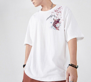 Camiseta Personalizada Bordada para Hombre, Talla Grande, 100% Algodón, Cuello Redondo, Manga Corta, Tejido de Punto, Diseño en la Espalda, Estilo Urbano - Product Image 3