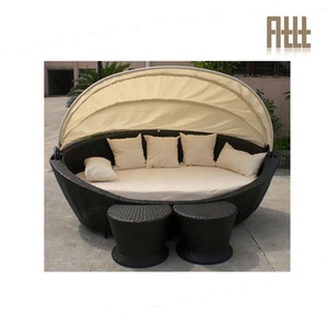 ileno de mimbre tumbona cómodo perezoso Precio de diseño popular de la fábrica de patio al aire libre natación piscina sofá cama - Product Image 2