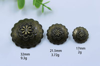 Botón de vástago de Metal de aleación de cúpula redonda de flor personalizada, botón de costura trasero de vástago de latón antiguo dorado plateado para ropa