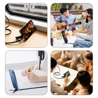 Câble USB Type C de charge rapide 240W 100W 60W 3A avec support de téléphone intégré incliné naturellement à 70 degrés, câble de synchronisation tressé