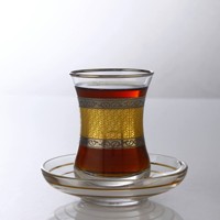 Tasses à thé turques dorées de luxe rétro léger, tasse à café arabe, service à thé de Style moyen-orient pour Six personnes