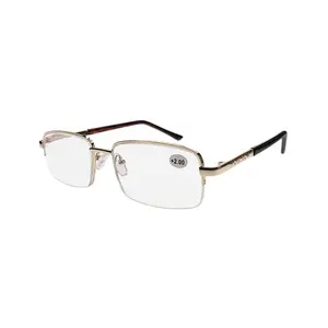 New Classic Clear Lens Black Silver Gold Cheap Copper OEM Hot Frame Custom Logo Fashion Frames For Men Half Rim Reading Glasses
