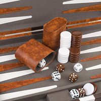 Jeu de société de backgammon de 12 '', ensemble de backgammon en cuir de luxe, jeu de société de backgammon classique