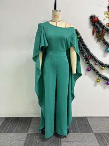 Spot New Color sólido Cape Slouchy Wide Leg Jumpsuit para mujer Sehe Fashion - Product Image 3