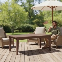 Table d'extérieur pliable en HDPE recyclé, écologique, imperméable et résistante aux UV, pour la terrasse, la plage, le parc, l'hôtel