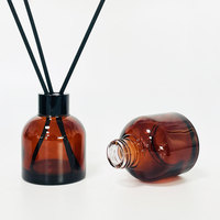 Bouteille d'aromathérapie sans feu 100ml bouteille de parfum ronde épaissie claire huile essentielle avec couvercle bouteille de diffuseur de parfum