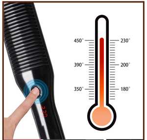 Five Plus Original électrique LCD affichage en céramique rapide PTC peigne chauffant <span class=keywords><strong>brosse</strong></span> à lisser les cheveux - Product Image 3