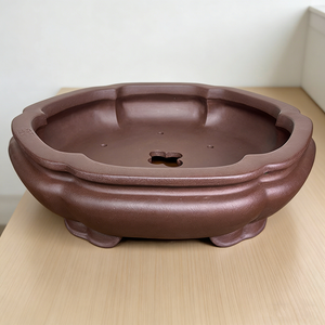 Maceta Tradicional Qiaoyi para Bonsái, Maceta Irregular de <span class=keywords><strong>Arcilla</strong></span> Púrpura Yi Xing, Macetas Rústicas para Árboles, Drenaje Superior, Ecológicas - Product Image 4