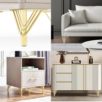 Pieds de meubles en métal de luxe modernes, robustes, en acier laminé à froid, pour canapé, armoire, meuble TV, table basse, pieds de support