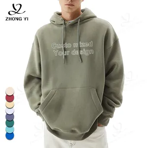 Sudadera con capucha de felpa francesa gruesa de algodón de alta calidad para hombre