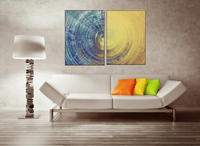 Peinture abstraite de paysage doré avec feuilles d'arbre, cadre de luxe, impression sur toile, 3 tableaux encadrés, art mural personnalisable, décoration intérieure Hogar