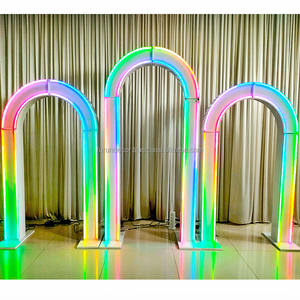 FURUN Ensemble d'arche de mariage en trois pièces avec toile de fond brillante en métal pour arrière-plans - Product Image 3