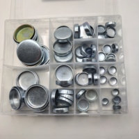 Kit de bouchons de congélation de moteur en acier, 16 tailles, assortiment de bouchons d'expansion de carter, bouchons de gaine d'eau 14mm-45mm
