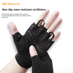 Gants de musculation professionnels personnalisés avec logo pour hommes et femmes - Gants de sport antidérapants rembourrés pour la musculation en salle de sport, haltères, demi-doigts - Product Image 1