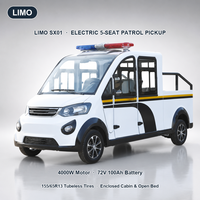 Pick-up électrique à 4 roues longue portée avec cabine fermée pour la sécurité communautaire, vente en gros, directement de l'usine