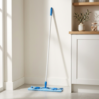Serpillère en microfibre avec manche en aluminium durable et économique pour le nettoyage des sols de la maison, des hôtels et des supermarchés