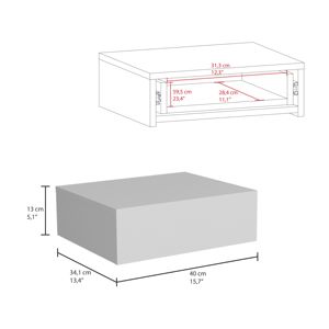 Mesita de noche flotante de hierro blanco DB Milano con 2 cajones Mesita auxiliar con espejo/Mesa auxiliar montada en la pared para dormitorio o apartamento - Product Image 3