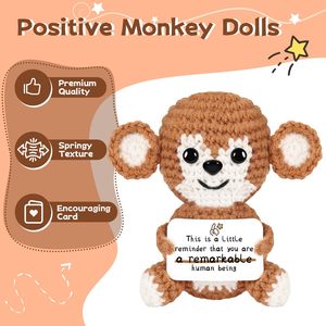 Animaux en crochet positifs et émotionnels, poupée singe, merci, cadeau inspirant et de soutien pour <span class=keywords><strong>Noël</strong></span>, anniversaire, fête, décoration de bureau à domicile - Product Image 4