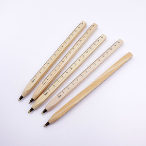 Bolígrafo creativo de madera de pino con escala de regla, novedad, ancho de escritura de 1,0mm para estudiantes de oficina - Product Image 2