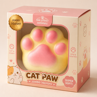 Pain réaliste en forme de patte de chat en PU souple - Jouet anti-stress à remontée ultra-lente