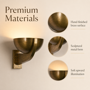 Luxury Hand Finished Brass <b>Wall</b> <b>Sconce</b> Sculptural Uplight Lamp for Hotel Villa Interior Architectural <b>Lighting</b> OEM ODM - Product Image 4