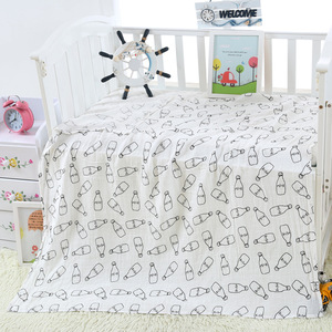 Couverture en mousseline de bambou <span class=keywords><strong>pour</strong></span> bébé à motif réactif <span class=keywords><strong>personnalisé</strong></span>, 2 couches, couverture d'emmaillotage, vente en gros, tissu en coton biologique, couverture en mousseline - Product Image 2
