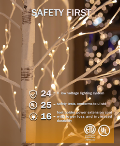 Juego de Árboles de <span class=keywords><strong>Abedul</strong></span> Iluminados de 4 pies, 6 pies y 8 pies con Luces LED Blancas Cálidas de 96/160/256 LED para Decoración Navideña de Exterior, Diseño Realista, Regulable - Product Image 5