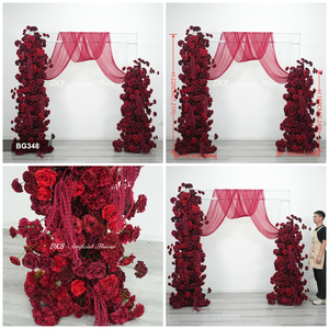 ฉากหลังงานแต่งงานสไตล์ดอกไม้สีแดงสุดโรแมนติก สำหรับงานขอแต่งงานและพิธีหมั้น - Product Image 3