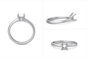 Servicio de Diseño <span class=keywords><strong>CAD</strong></span> para Anillos de Compromiso de Plata de Ley 925 con Baño de Rodio, Engaste de Bisel, Fabricante de Joyería OEM - Product Image 3