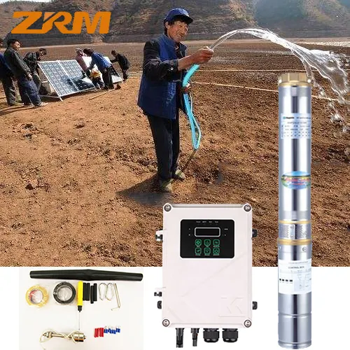 3inch 1HP 750W 72V 200M Head Agriculture DC Solar power Submersible Borehole Deep Well Water Pump kit with solar panel